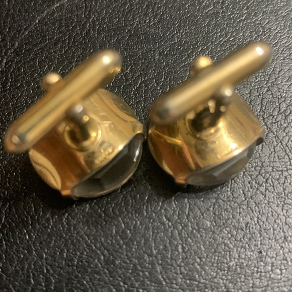 Vintage crystal Buddha Reverse carved gold cufflinks … very classy!! - Picture 4 of 5